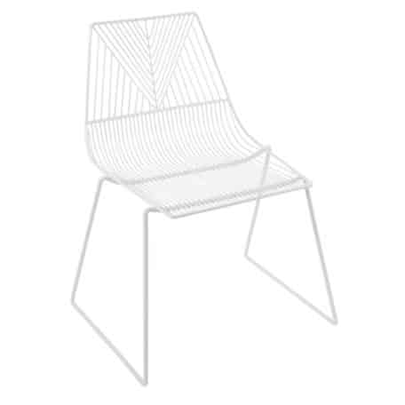 White wire arrow chair