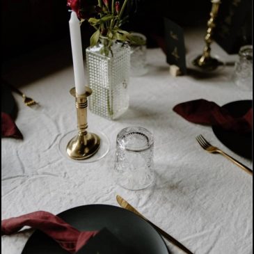 Black Plates & Gold Cutlery