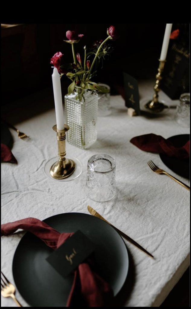 Black Plates & Gold Cutlery