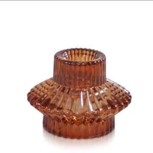 Glass Vintage Candle Holder (Amber)