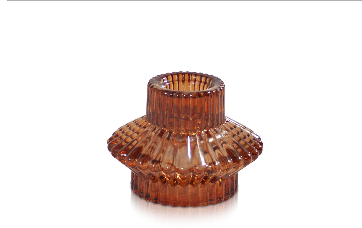 Glass Vintage Candle Holder (Amber)